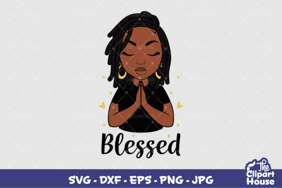 Blessed Praying Locs Woman: A Versatile Asset for Digital Designers and Makers