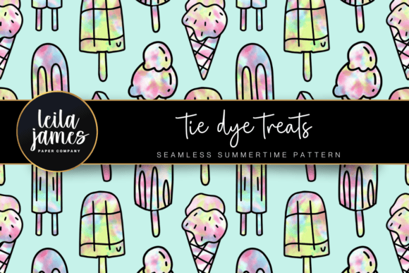 Elevating Digital and Physical Branding with the Tie Dye Treats Seamless Popsicle Pattern