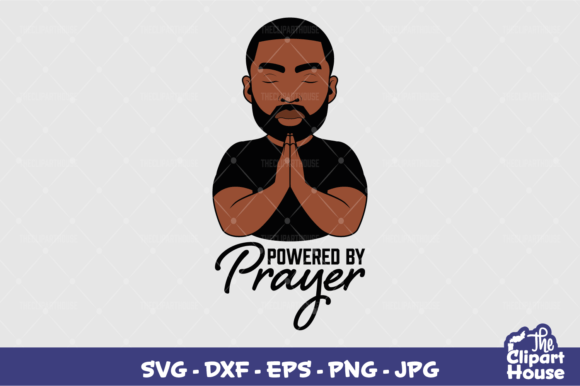 Powered by Prayer Black Man: A Versatile Design for Creative Projects