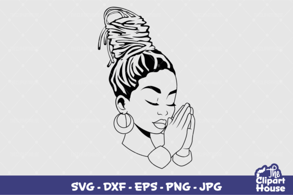 Praying Hands Locs Woman Silhouette: A Versatile Design for Faith and Creativity