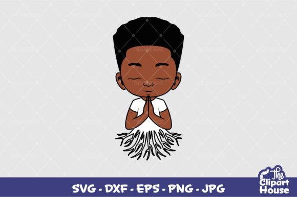 Praying Roots Black Boy Design for Cutting Machines