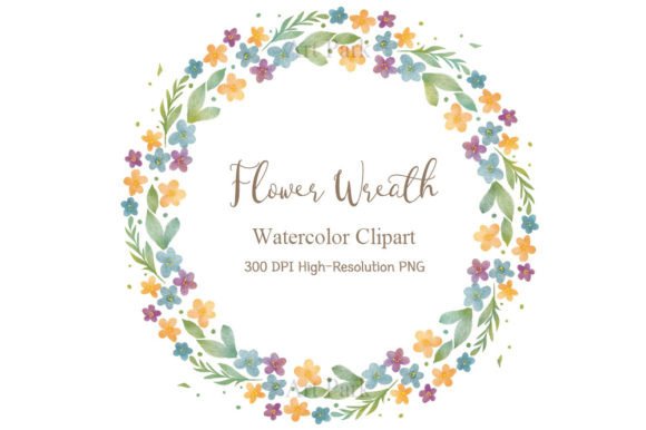 Watercolor Flower Wreath Clipart: A Versatile Tool for Creative Projects